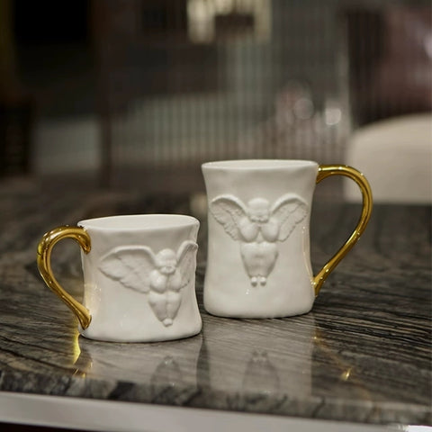 XIQI Angel Couple Mugs(With Golden Handle)